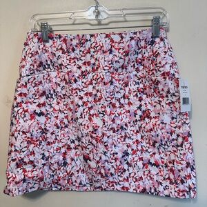NWT Swing Control Coral Red Dark Gray Shrub Stretch Golf Skort Size 4 Athletic